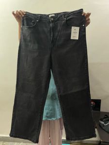 Y2k Charcoal Wide-Leg Denim Jeans