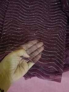 Elegant Sequined Saree with Blouse