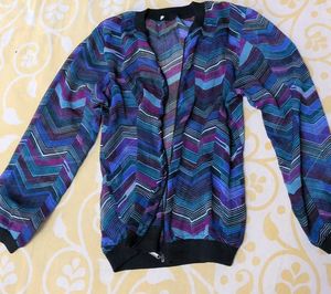 Chevron Print Bomber Jacket