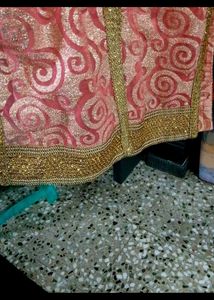 Elegant Gold &amp; Red Ombre party wear kurta