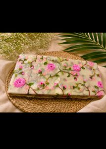 Exquisite Floral Embroidered Saree
