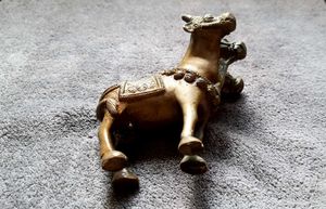 Vintage Brass Cow Figurine - Teenmukhi Lucky