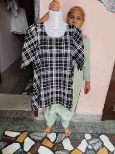 Blue Shop Thailand Top Black & White Check