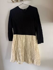 Black Lace Trimmed Dress