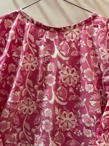 Pink Floral Kurta