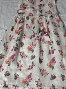 OFF WHITE FLORAL PRINT MAXI DRESS