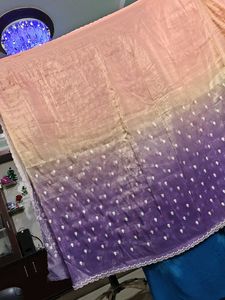 Stunning Ombre Saree with Embroidery and pearl