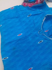 Blue Cotton Kurta Set