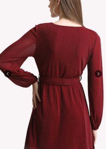 Sparkling maroon Wrap Dress