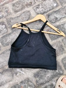 Ribbed Black Sports Bra