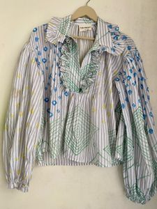 Unique Striped & Patterned Blouse