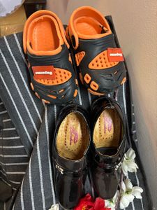Black Patent Loafers unused. Fits from 6 mont