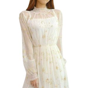 Sheer Star Print Mini Dress