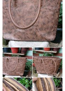 Embossed Leather Tote Bag