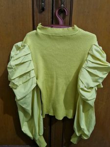Yellow Puff Sleeve Top
