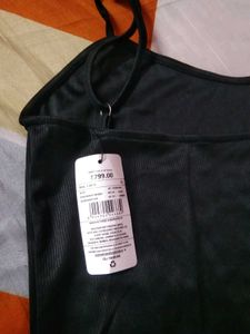 Chic Black Lace-Up Slip Dress