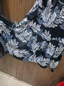 Stylish Leaf Print Midi Dress