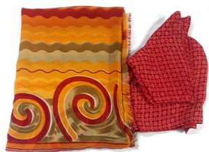 Yellow saree with blouse Eid Offer multi design pi