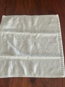 3 White Cotton SMALL Washcloth