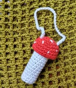 Mushroom Crochet Lip Balm Holder