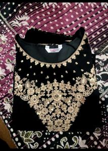 Elegant Black Embroidered Kurta Set