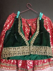 Red &amp; Gold Ethnic Skirt