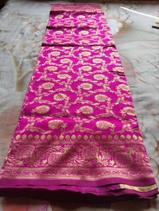 Stunning Pink Banarasi Silk Saree