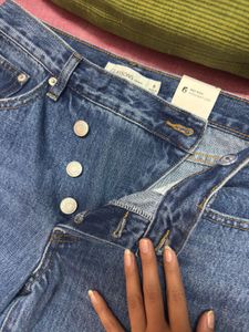 Stylish Wide-Leg Blue Denim Jeans
