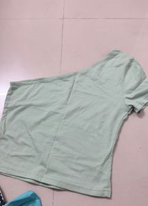 Mint Green One-Shoulder Top