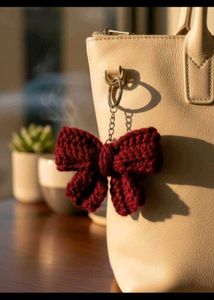 Crochet Bow Keychain pack of 1