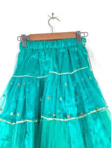 Green&amp;Yellow Embroided Ethnic Wear Set(Girl’s)