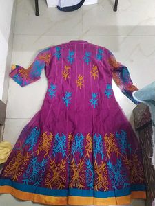 Purple Embroidered Anarkali Dress
