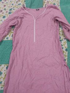 Elegant Pink Kurta with White Pants