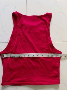 Hot Pink Sleeveless Crop Top