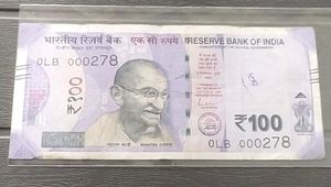 Fancy Unique Number 000278 One Hundred Rs Note