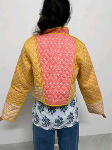 Yellow &amp; Pink Quilted Jacket