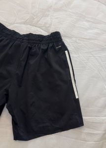 Adidas Black Shorts with White Stripes