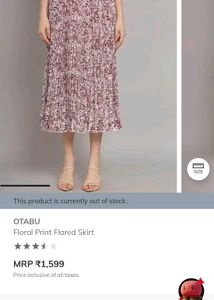 Floral Print Pleated Midi Skirt