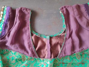 Elegant Lavender Saree with Green Border