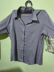 Stylish Grey Button-Up Shirt