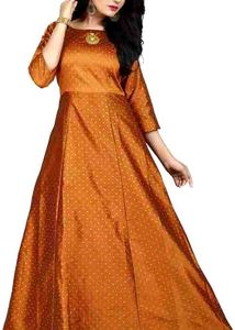 Elegant and traditional floor-length dress.