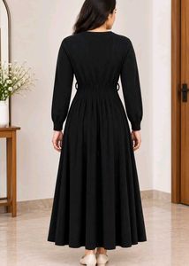 Elegant Black Knit Midi Dress