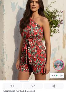 Large Size Berrylush Printed Jumpsuit