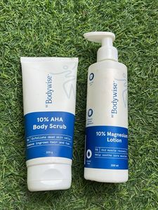 Bodywise 10% AHA Body Scrub & Magnesium Lotion
