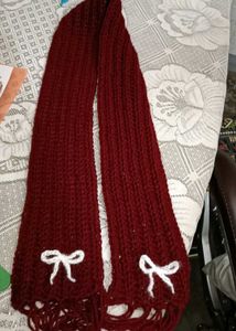 Mikasa Stylish Red Knit Scarf