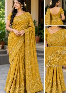 Embroidered Yellow Saree BRAND NEW