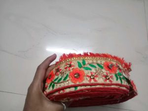 Embroidered Floral Fabric Trim -saree  lace