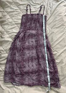 Purple Smocked Midi Dress