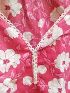 Pink Floral Print Tunic Top