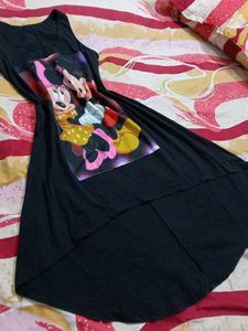 Cute Mickey &amp; Minnie Mouse Black Dress